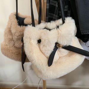 Faux fur bucket bags